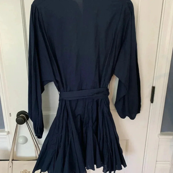 Rhode Emma A-Line Navy Crew Neck Mini Dress Size XS Jeweled Buttons - Picture 8 of 11
